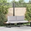 vidaXL Garten-Sofa mit Kissen Hellgrau 200,5 x 70 x 85,5 cm Stahl
