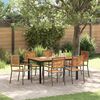 vidaXL Garten Essgruppe 7 pcs Grau und Braun Poly-Rattan