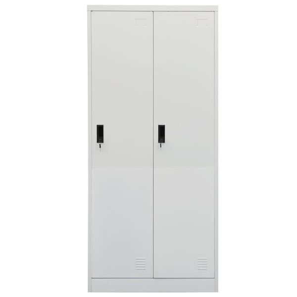 vidaXL Kleiderschrank Hellgrau 80x50x180 cm Stahl