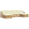 vidaXL Outdoor-Sofagarnitur 6 stk. Wei&szlig; und Creme Massivholz Akazie