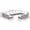 vidaXL 12-tlg. Garten-Lounge-Set mit Kissen Braun Poly Rattan
