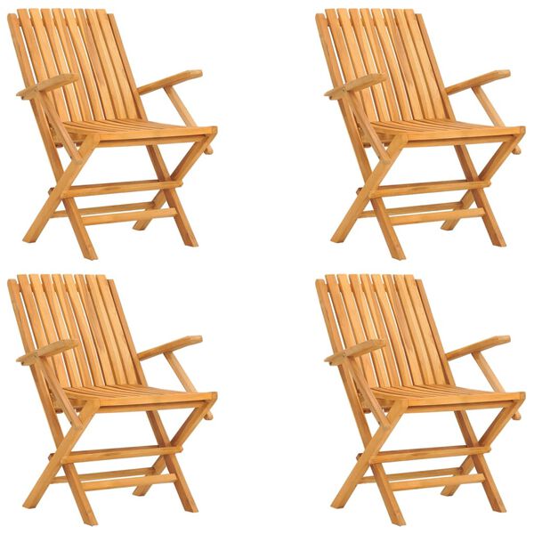 vidaXL Gartenstühle 4 Stk. Klappbar 61x67x90 cm Massivholz Teak