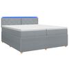 vidaXL Boxspringbett mit Matratze Hellgrau 200 x 200 cm Stoff