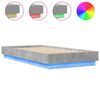 vidaXL Bettgestell mit LED Betongrau 75x190 cm