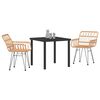 vidaXL Garten Essgruppe 3 pcs Braun Pulverbeschichteter Stahl