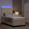vidaXL Boxspringbett mit Matratze mit LED Creme 90 x 200 cm Stoff