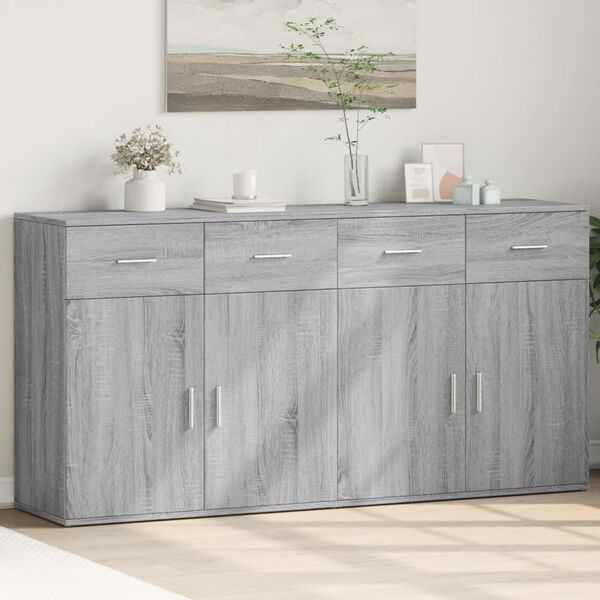 vidaXL Sideboards 2 Stk. Grau Sonoma 79x38x80 cm Holzwerkstoff