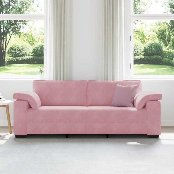 vidaXL 3-Sitzer-Sofa Rosa 220x77x82 cm Samt