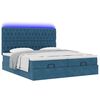 vidaXL Ottoman-Bett mit Matratzen & LED Dunkelblau 200x200 cm Samt