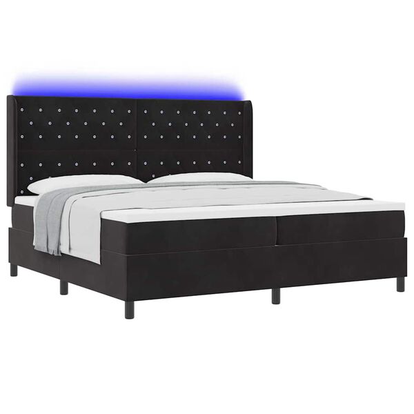 vidaXL Boxspringbett mit Matratze Schwarz 200 x 200 cm Samt