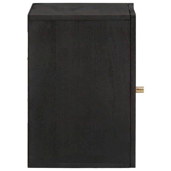 vidaXL Wandschrank mit T&uuml;r Schwarz 38 x 33 x 48 cm Massivholz Mango