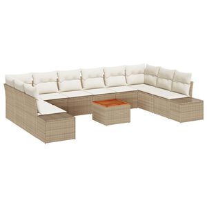 vidaXL Garten-Sofa-Set 11 pcs Beige und Wei&szlig;