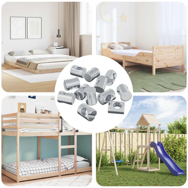 vidaXL Zylindermuttern 3462 pcs Silber M6 x 13 mm Metall