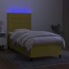 vidaXL Boxspringbett mit Matratze & LED Gr&uuml;n 90x190 cm Stoff