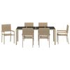 vidaXL Garten Essgruppe 7 pcs Beige Poly-Rattan