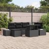 vidaXL Garten-Sofa-Set mit Kissen 7 pcs Schwarz