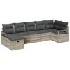 vidaXL Sofa Set 7 Stk. 7-Sitzanzahl Hellgrau Poly-Rattan
