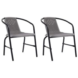 vidaXL Gartenst&uuml;hle 2 Stk. Kunststoff Rattan-Optik und Stahl 110 kg