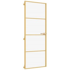 vidaXL Innent&uuml;r Schlank Golden 76x201,5 cm Hartglas und Aluminium