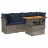 vidaXL 5-tlg. Garten-Sofagarnitur mit Kissen Grau Poly Rattan