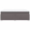 vidaXL Boxspringbett mit Matratze Grau 140x200 cm Kunstleder