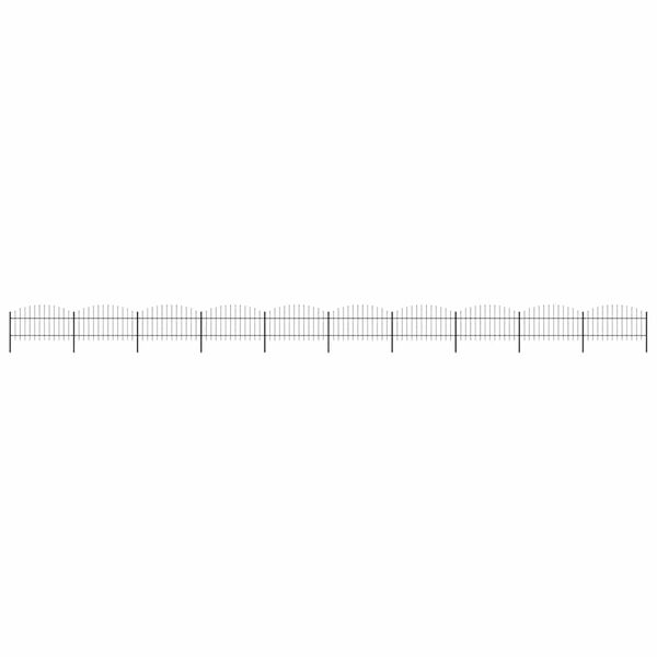 vidaXL Gartenzaun mit Speerspitze Stahl 1781,5 x 125 cm Schwarz