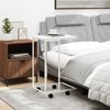 vidaXL Beistelltisch mit Rollen Wei&szlig; 40x30x63,5 cm Holzwerkstoff