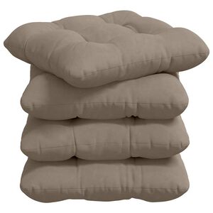 vidaXL Sitzkissen 4 pcs Taupe 40 x 40 cm Mikrofaserstoff