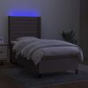 vidaXL Boxspringbett mit Matratze & LED Taupe 90x200 cm Stoff