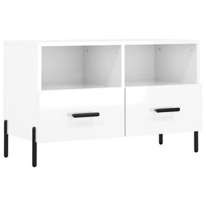 vidaXL TV-Schrank Hochglanz-Wei&szlig; 80x36x50 cm Holzwerkstoff