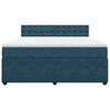 vidaXL Boxspringbett mit Matratze Blau 180x200 cm Samt
