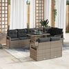 vidaXL Garten-Sofa-Set mit Kissen 9 pcs Grau Poly-Rattan