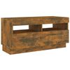 vidaXL 3-tlg. TV-Schrank-Set LED-Leuchten Räuchereiche Holzwerkstoff