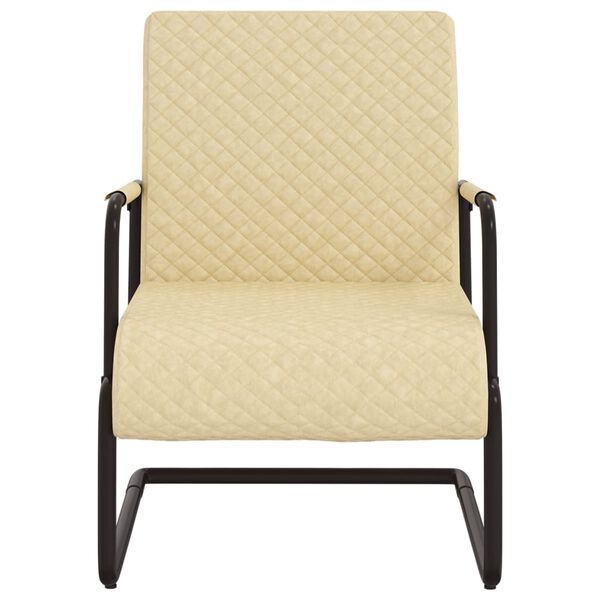 vidaXL Freischwinger Creme Kunstleder