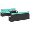 vidaXL Gartensofa-set 9 stk. 8-Sitzanzahl Schwarz und T&uuml;rkis