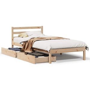 vidaXL Massivholzbett ohne Matratze 75x190 cm Kiefernholz