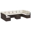 vidaXL Gartensofa-set 11 stk. Braun und Creme Poly-Rattan