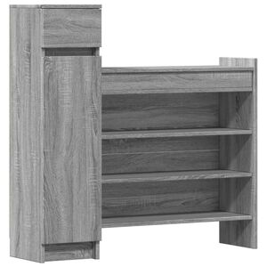 vidaXL Schuhschrank Grau Sonoma 100,5x28x100 cm Holzwerkstoff