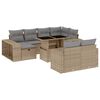 vidaXL 11-tlg. Garten-Sofagarnitur mit Kissen Beige Poly Rattan