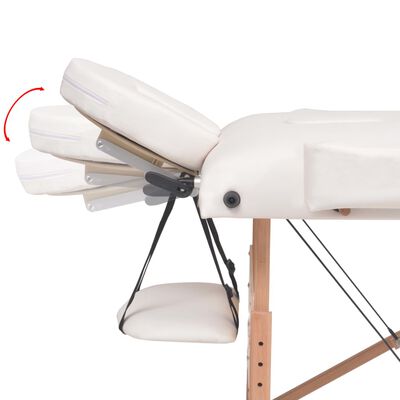 vidaXL Massageliege 3-Zonen Klappbar 10 cm Sitz Weiß