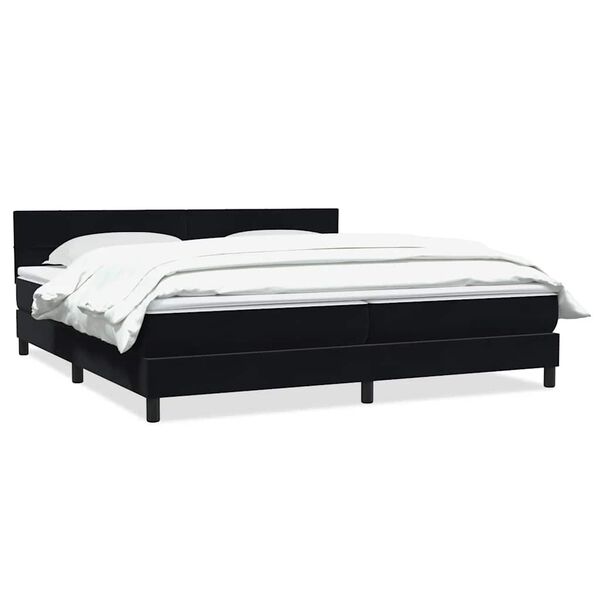 vidaXL Boxspringbett mit Matratze Schwarz 180x210 cm Samt