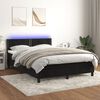 vidaXL Boxspringbett mit Matratze & LED Schwarz 140x200 cm Samt