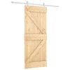 vidaXL Schiebet&uuml;r Nat&uuml;rlich und Wei&szlig; 85 x 210 cm Massivkiefer