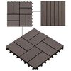 vidaXL Terrassenfliese 11 pcs Dunkelbraun 30 x 30 cm WPC
