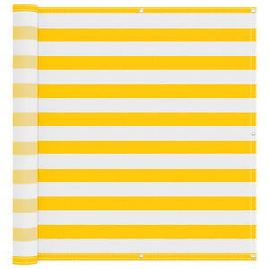 vidaXL Balkonsichtschutz Gelb und Wei&szlig; 110 x 400 cm Oxford-Stoff