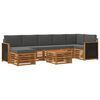 vidaXL Outdoor-Sofagarnitur mit Kissen 7 pcs Natur und Anthrazit