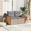 vidaXL Gartensofa mit Kissen 2-Sitzer Beige Poly Rattan