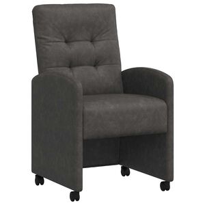 vidaXL Esszimmerst&uuml;hle mit Rollen 2 stk. Kunstleder Schwarz