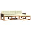 vidaXL Outdoor-Sofagarnitur mit Kissen 4 pcs Natur und Creme