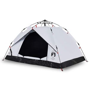 vidaXL Kuppel-Campingzelt 3 Personen Wei&szlig; Verdunkelt Quick Release